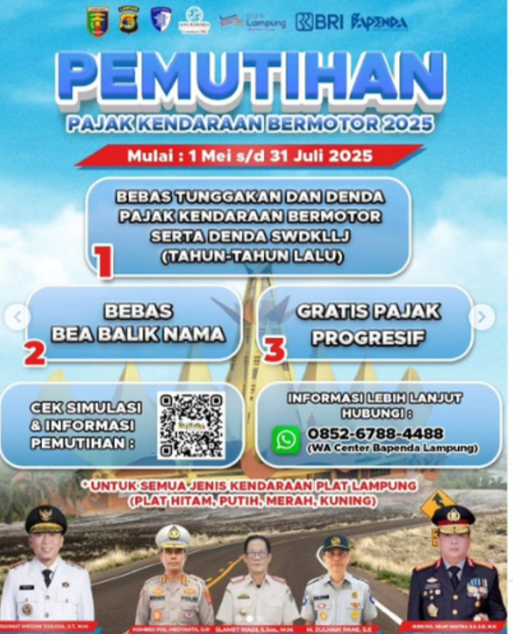 Pemutihan Pajak Kendaraan di Lampung, Ini Syarat dan Ketentuannya