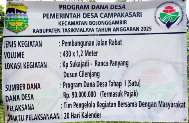Dana Desa Cair Meski Kades Campakasari UT, Terduga Selewengkan Anggaran, Pengawasan Camat Bojong Gabir Dipertanyakan..!!??