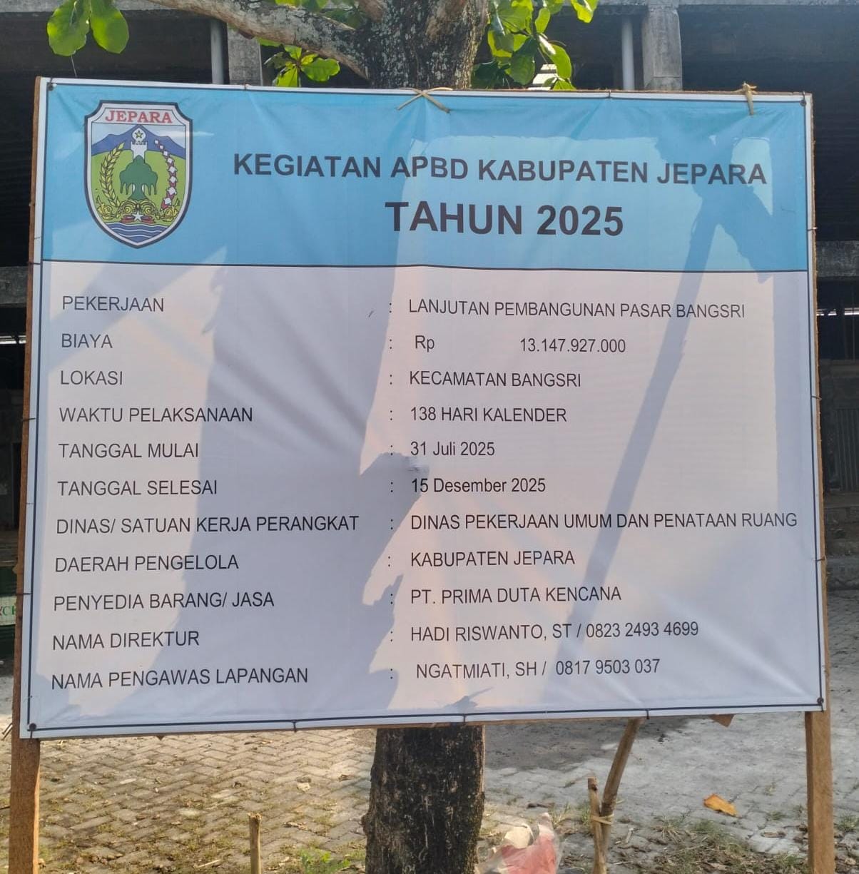 Proyek Pasar Bangsri Lewat Batas Waktu – Apa Sebenarnya Yang Terjadi? Pekerja Tanpa Perlindungan, Konfirmasi Belum Ditemukan