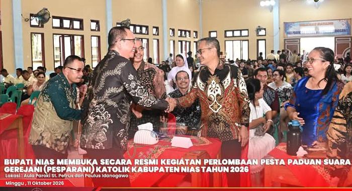 Pemkab Nias Membuka Secara Resmi Perlombaaan Pesparani Katolik Kabupaten Nias Tahun 2026