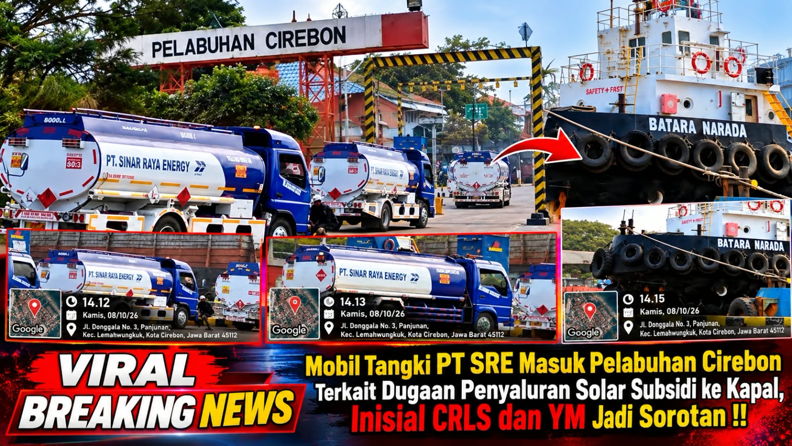 ​Diduga Salurkan BBM Subsidi ke Kapal, Mobil Tangki PT SRE Terpantau di Pelabuhan Cirebon